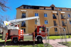 Pożar miaszkania przy ul. Reja w Świdniku - pojazd SH25