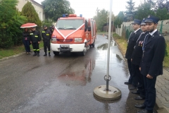 Uroczystość przekazania samochodu ratowniczo-gaśniczego z Jednostki Ratowniczo-Gaśniczej w Świdniku dla jednostki Ochotniczej Straży Pożarnej w Biskupicach
