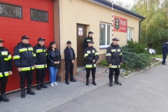 Ćwiczenia zgrywające - powitanie ćwiczących przez Komendanta Powiatowego PSP w Świdniku