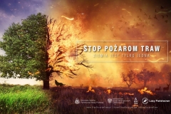 Stop pożarom traw - plakaty promujące akcję