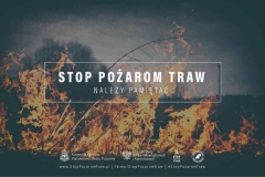 Stop pożarom traw - plakaty promujące akcję